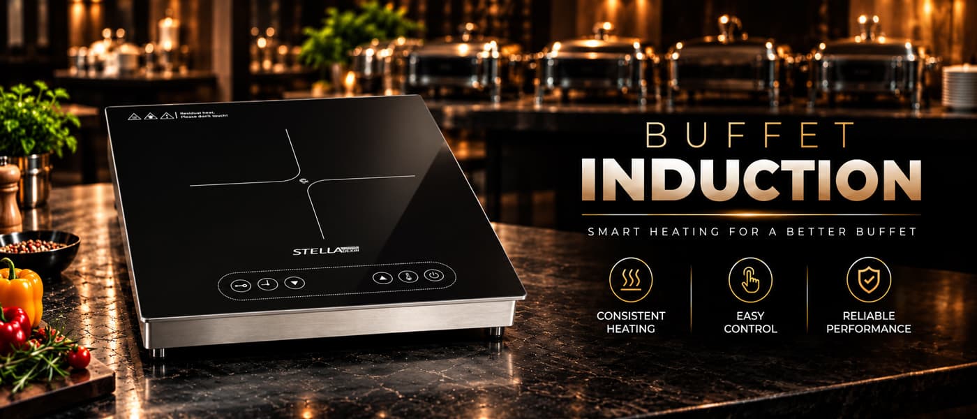 Buffet induction — smart heating for a better buffet. StellaDexin: consistent heating, easy control, reliable performance